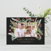 Pine Boughs & Berries Foto: Black Kerstmis (Staand voorkant)