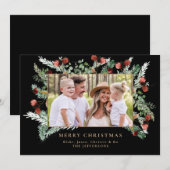 Pine Boughs & Berries Foto: Black Kerstmis (Voorkant / Achterkant)