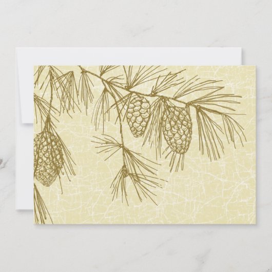 Pine Boughs Cracised Wedding Invitation Kaart (Voorkant)