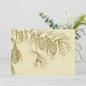 Pine Boughs Cracised Wedding Invitation Kaart (Staand voorkant)