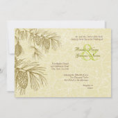 Pine Boughs Cracised Wedding Invitation Kaart (Achterkant)