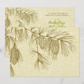 Pine Boughs Cracised Wedding Invitation Kaart (Voorkant / Achterkant)