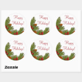 Pine Boughs Holly Berries Kerstmis Xmas Stickers (Vel)