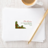 Pine Boughs Holly Berry Xmas Retouradres Label (Insitu)