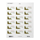 Pine Boughs Holly Berry Xmas Retouradres Label (Full Sheet)