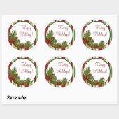 Pine Boughs Holly Stripes Kerst Xmas Stickers (Vel)