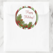 Pine Boughs Holly Stripes Kerst Xmas Stickers (Tas)