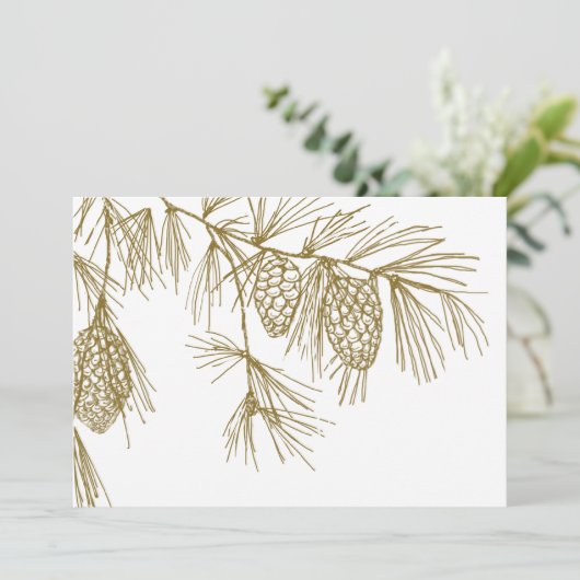 Pine Boughs Invitation Kaart (Staand voorkant)