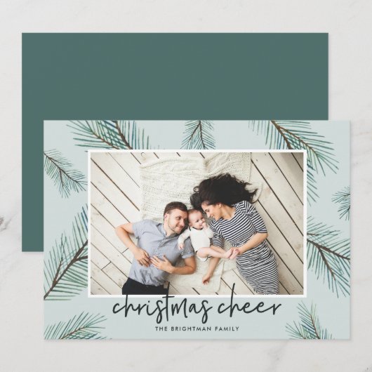 Pine Boughs | kerstfoto Feestdagenkaart (Voorkant / Achterkant)