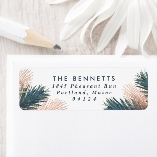 Pine Boughs kerstreturn Address Label (Insitu)