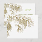 Pine Boughs RSVP Kaartje (Voorkant / Achterkant)