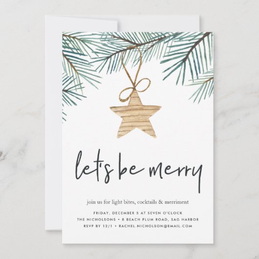 Pine Boughs | Uitnodiging feestdag (Voorkant)