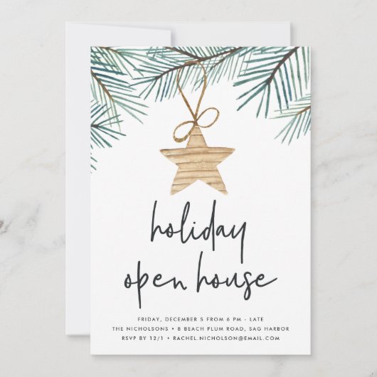 Pine Boughs | Uitnodiging tot opening van de feest (Voorkant)