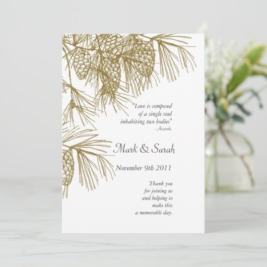 Pine Boughs Wedding Programme Programmakaart (Staand voorkant)