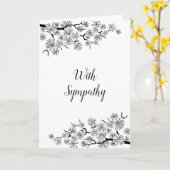 Pine Branch Black White Sympathcard Kaart (Gele Bloem)