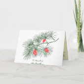 Pine Branch Custom Folded Invitations (Achterkant)