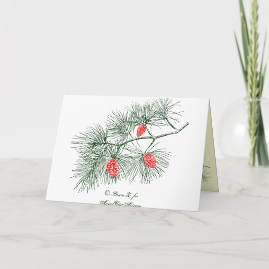 Pine Branch Custom Invitation Card (Achterkant)