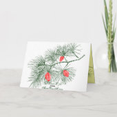 Pine Branch  Custom Wenskaarten Sjabloon (Achterkant)