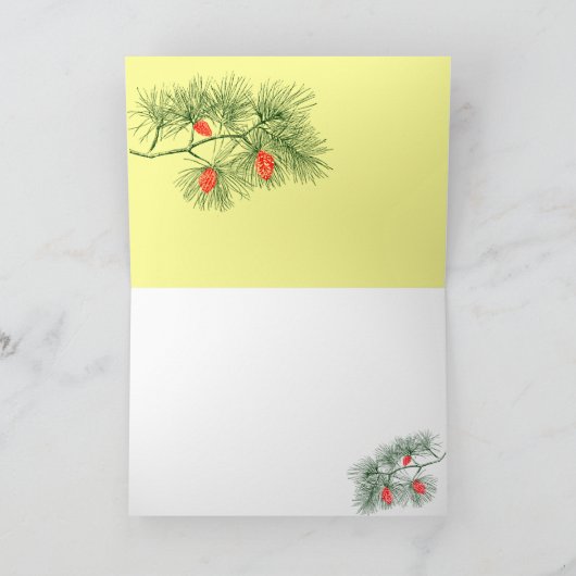 Pine Branch  Custom Wenskaarten Sjabloon (Binnen)