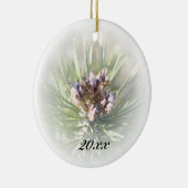 Pine Branch Dated Keramisch Ornament (Rechts)