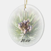 Pine Branch Dated Keramisch Ornament (Links)