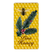 PINE BRANCH EN HONEY BEE , BEEKEEPER ETIKET (Voorkant)