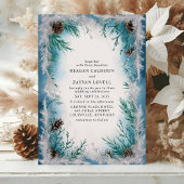 Pine Branch Frost Winter Wedding Kaart