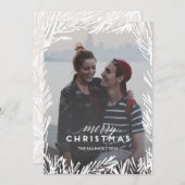 Pine Branch Lijst Feestdagenkaart (Voorkant / Achterkant)