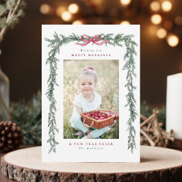 Pine Branch Lijst Foto Kerst Feestdagenkaart