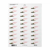 Pine Branch met Berries Retouradres Etiket (Full Sheet)