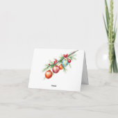 Pine Branch met Elegante Kerstballen Kaart (Achterkant)
