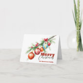 Pine Branch met Elegante Kerstballen Kaart (Voorkant)