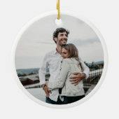 Pine Branch Our First KerstPhoto Vey Married Keramisch Ornament (Achterkant)