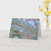 Pine Branch Sneeuw Scène Seizoenen Kerstmis Kaart (Gele Bloem)