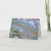 Pine Branch Sneeuw Scène Seizoenen Kerstmis Kaart (Voorkant)