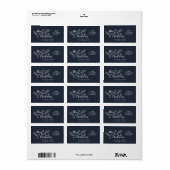 Pine branch sneeuwvlok script Vrolijk kerstfeest Etiket (Full Sheet)