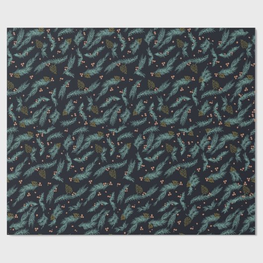 Pine Branch Sprinkle Cadeaupapier (Vlak)