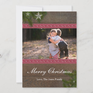 Pine Branch Star Merry Christmas-Kaart Feestdagenkaart