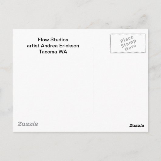 Pine Branch, Sumi-e Briefkaart (Achterkant)