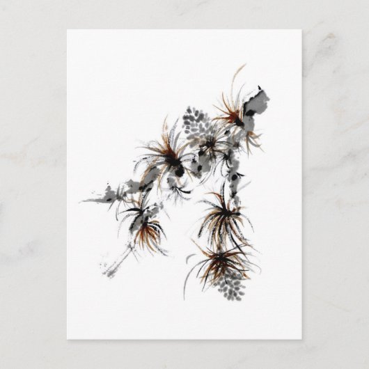 Pine Branch, Sumi-e Briefkaart (Voorkant)