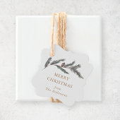 Pine Branch Tartan Gepersonaliseerde Kerstmis Bedankjes Labels