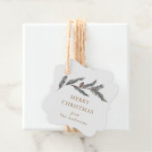 Pine Branch Tartan Gepersonaliseerde Kerstmis Bedankjes Labels (In situ)