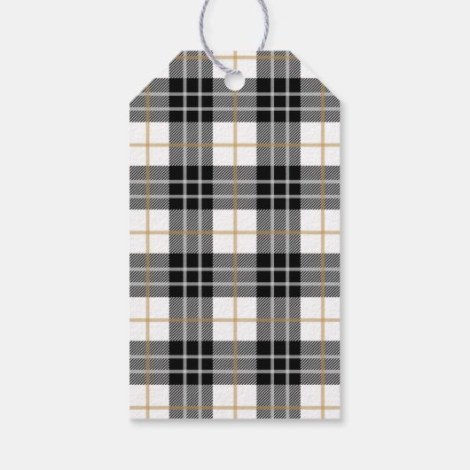 Pine Branch Tartan Gepersonaliseerde Kerstmis Cadeaulabel (Achterkant)