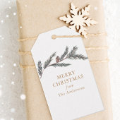 Pine Branch Tartan Gepersonaliseerde Kerstmis Cadeaulabel