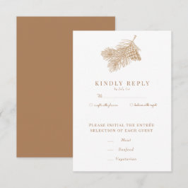 Pine Branch | Winter Bos Huwelijk RSVP Kaartje
