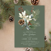 Pine Branch Winter Botanische Baby shower Kaart