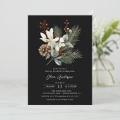 Pine Branch Winter Botanische Vrijgezellenfeest Kaart (Staand voorkant)