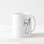 Pine Branch with Bow Minimalist Koffiemok (Voorkant rechts)