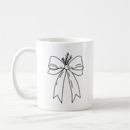 Pine Branch with Bow Minimalist Koffiemok