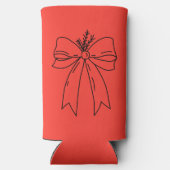 Pine Branch with Bow Minimalist Seltzer Blikjeskoeler (Achterkant)